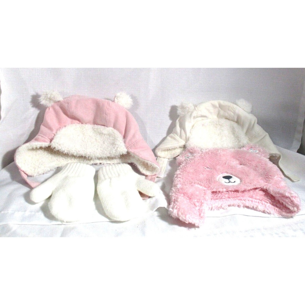 3 Soft Warm Sherpa Hats For Baby Old Navy, Childrens Place, Carters + Mittens